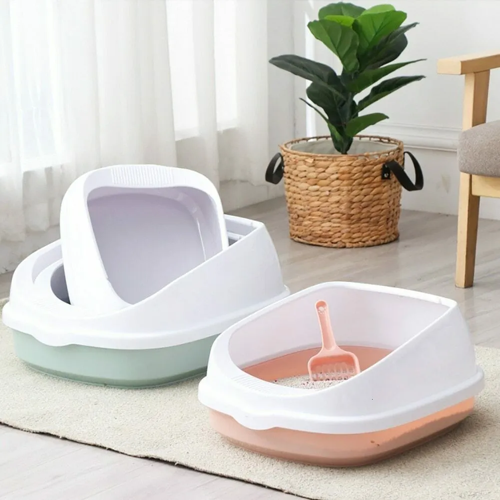 Other Cat Supplies Litter Box Pet Toilet Bedpan Anti Splash Dog Tray with Scoop Kitten Clean Toilette Home Plastic s Sand 230216