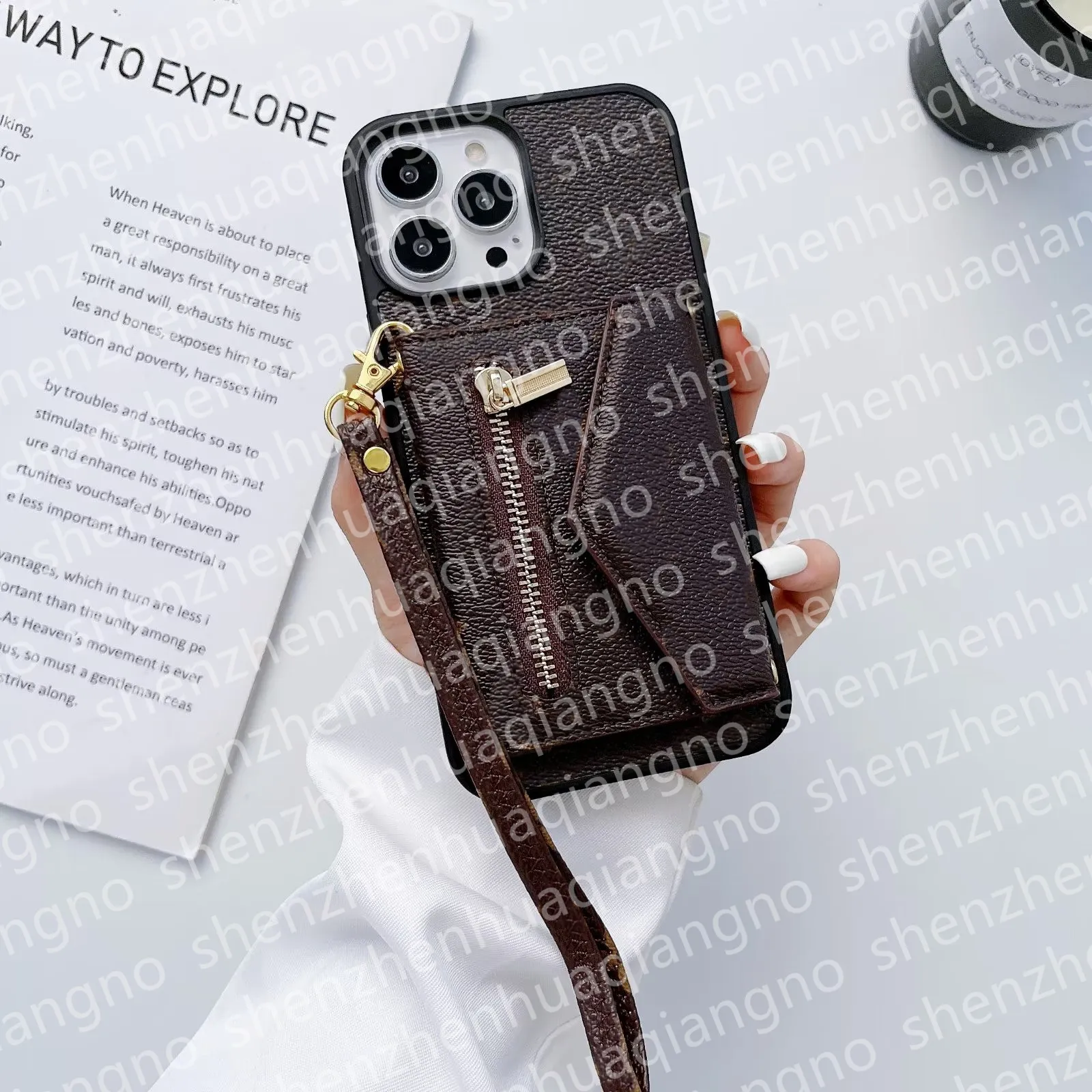 ✓ DHgate IPhone Galaxy 용 지갑 전화 커버 카드 홀더가있는 디자이너 IPhone 커버, 지퍼 코인 지갑, 세련된 전화  케이스 | 인기 휴대 전화 케이스