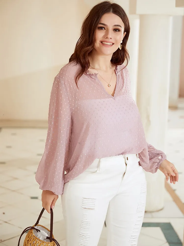 レディースプラスサイズTシャツThirt Toleenクリアランス価格ピンクファッション女性用大型プラスサイズシャツ長袖スプリングブラウス特大の通気性布230216