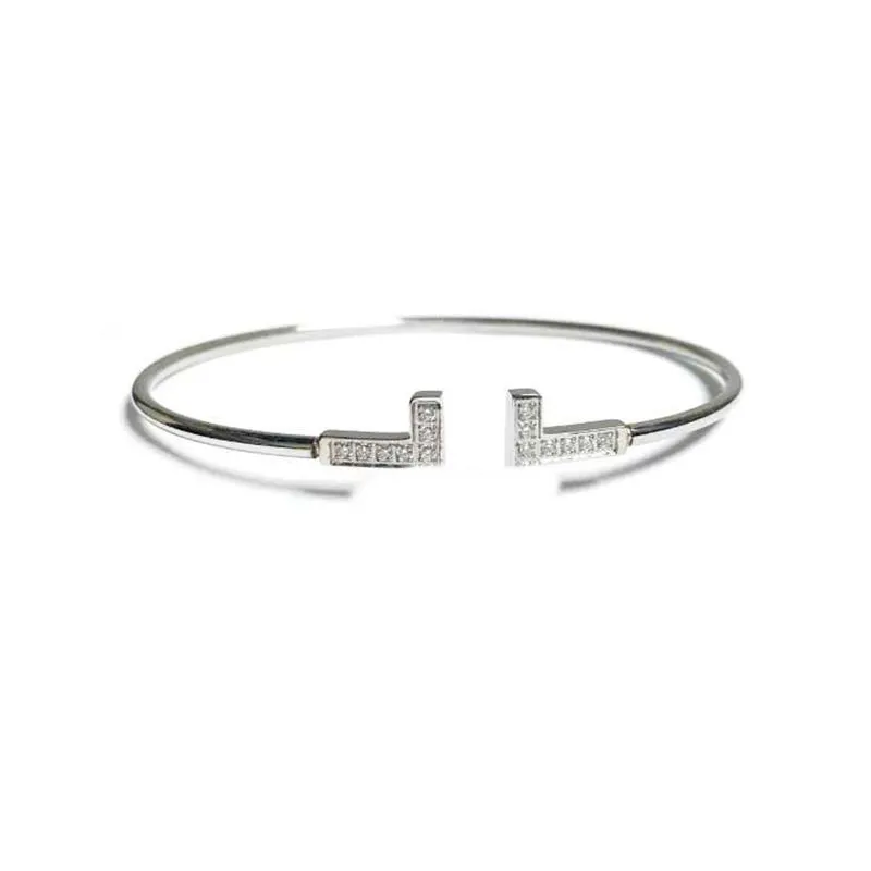 Bracelets jonc en diamant réglables pour femmes Bracelets en acier au titane Love River Supply linkA