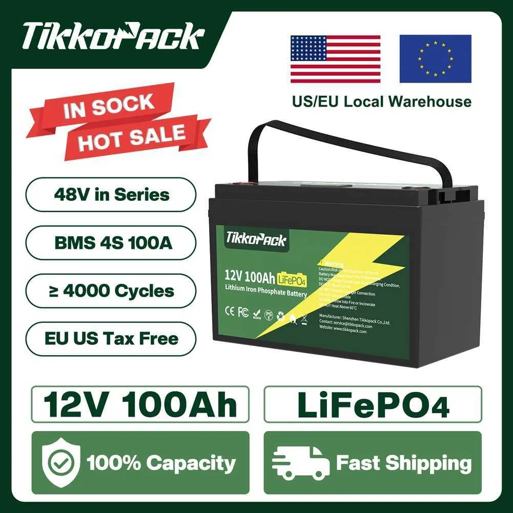 LANPWR 24V 100Ah LiFePO4 Lithium Battery Pack Backup Power, 2560Wh Energy,  4000 Deep Cycles, Built-in 100A BMS 