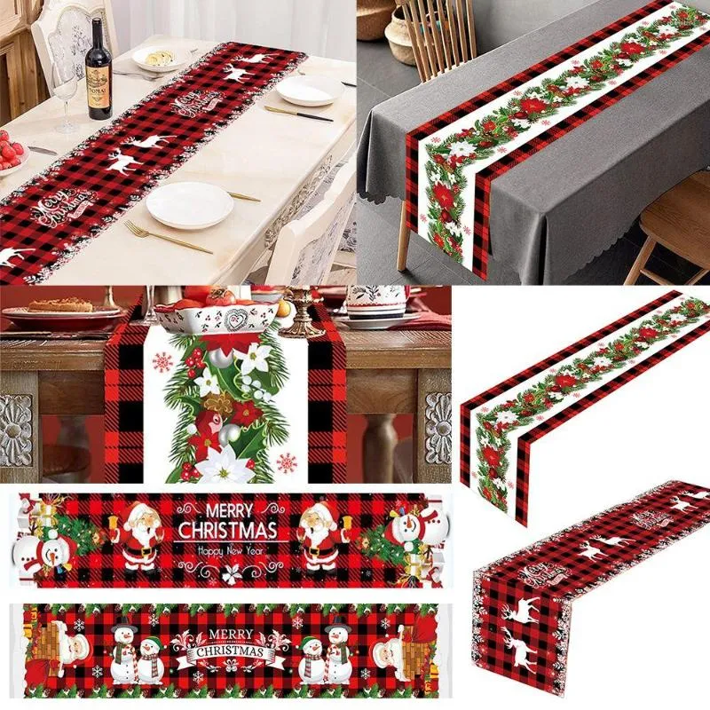 Nappe cadeaux bonhomme de neige père noël année nappe de noël couverture chemin de noël décor de Festival