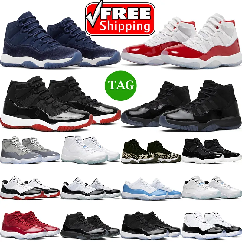 Cherry 11s heren basketbalschoenen 11 Yellow Snakeskin Bred hoge Cool Grey Concord 45 Gamma Blue heren trainers sport sneakers dames