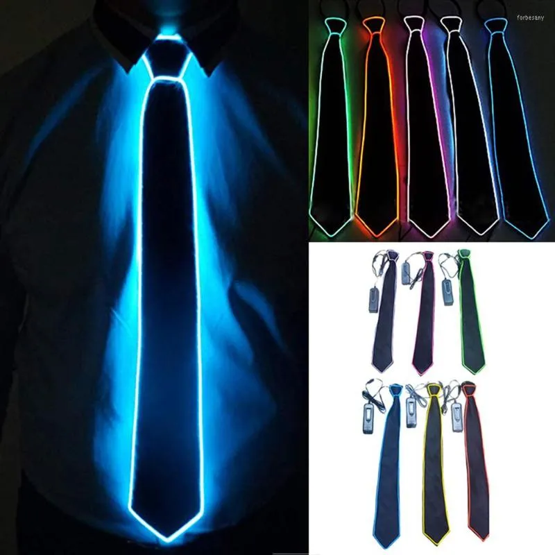 Papillon Unisex Giapponese Coreano Casual EL Light Up Tie Show Decorazione per feste LED Bar Notte 6 Colori Cosplay Haloween Natale Luminoso