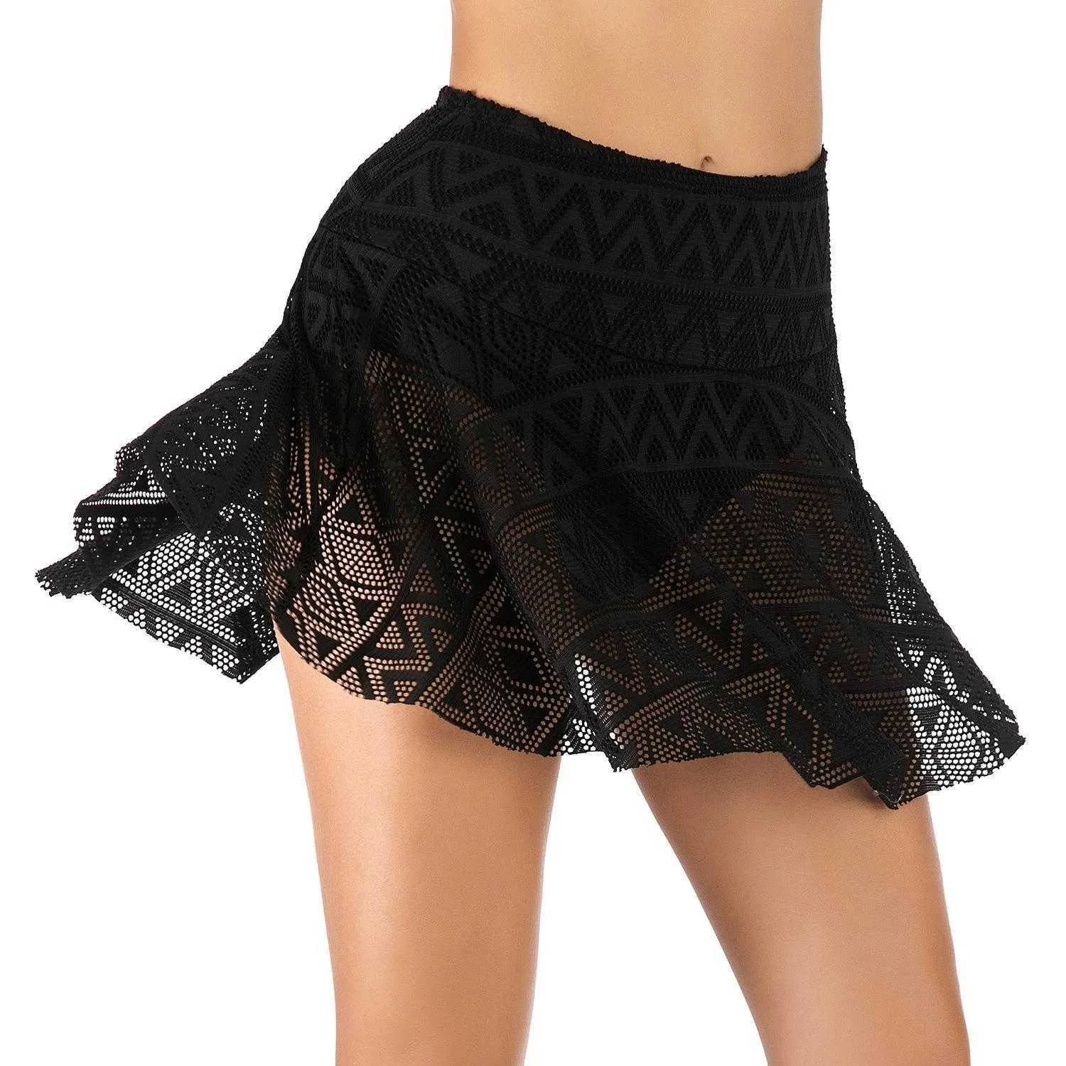 Vente en gros taille haute robe de natation Bikinis maille pantalons de plage femmes Anti