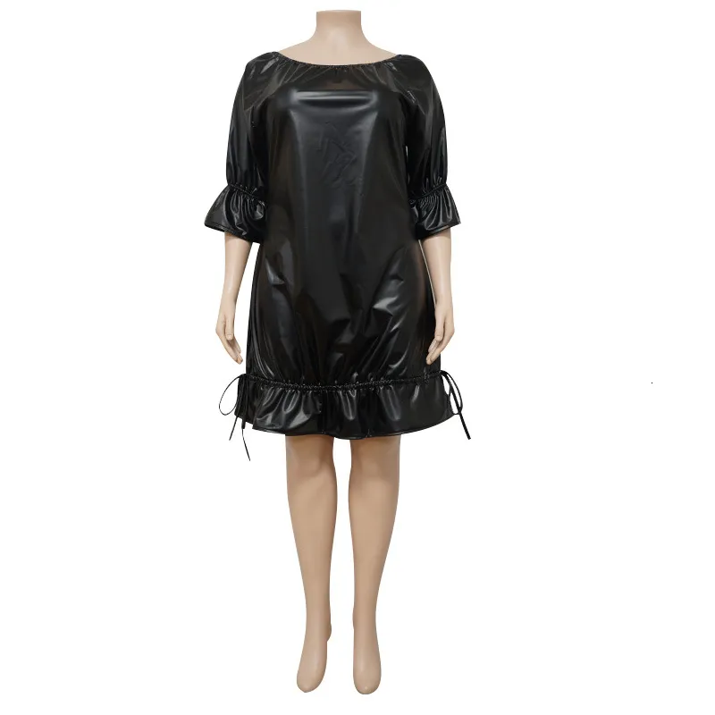 slim fit dress slacks Faux Leather Mini Dress S