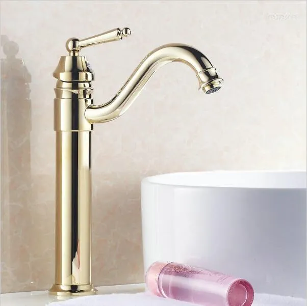 Bathroom Sink Faucets Single Handle Antique Golden Kitchen Basin Mixer Taps Hole Faucet G1057