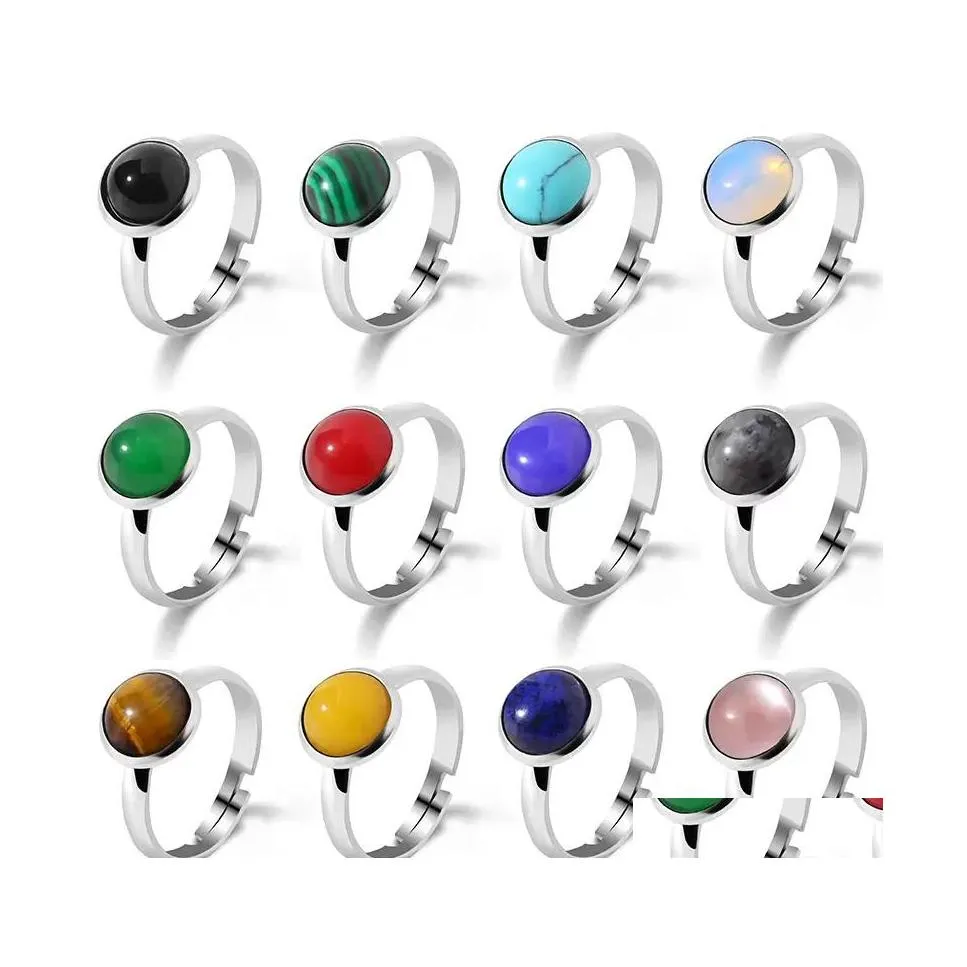 Solitaire ring schattige natuursteen handgemaakt Boheemse sieraden cadeau glas kristal voor vrouwen verjaardagsfeestje ringen aanpasabline zeeschelp dh4h3