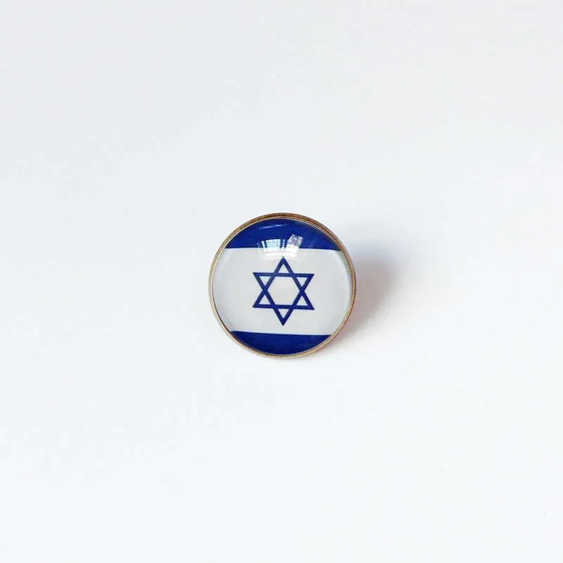 Partys Broche de la Bandera Nacional de Israel Broche de fútbol de la Copa Mundial Banquete de Clase Alta Decoración de Regalo Insignia de Metal conmemorativa de Cristal