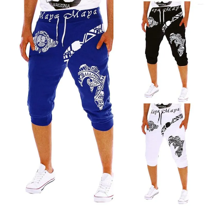 Men's Pants Print Sweatpants Men's Casual Seven-Point Fashion Summer Digital