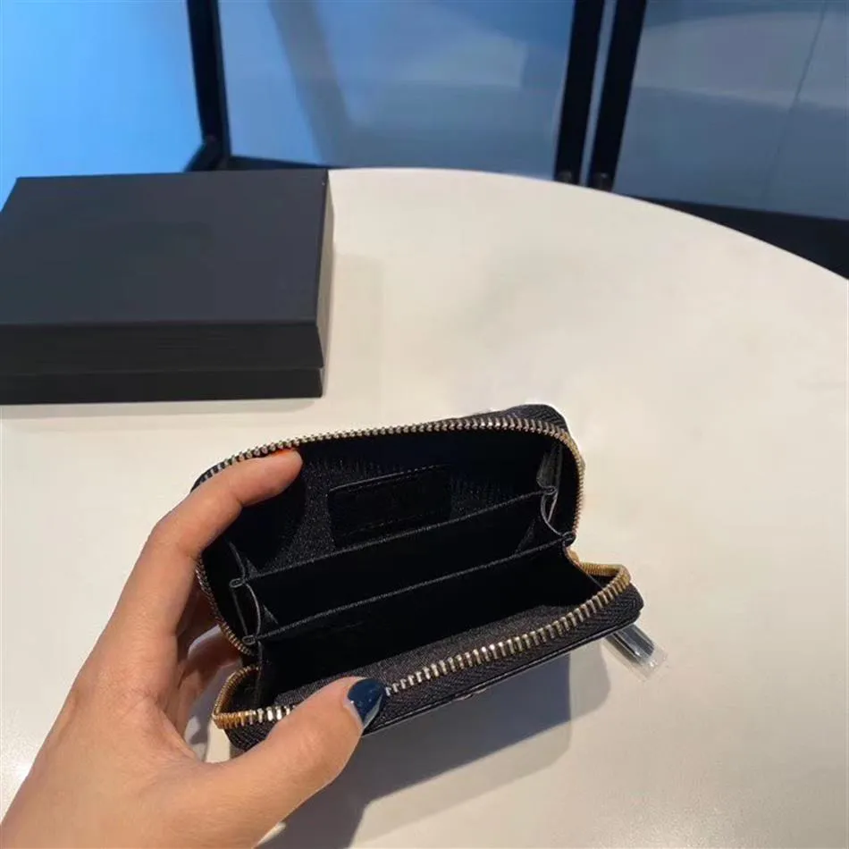 Ny kvalitet äkta lädermens plånbok med låda Luxurys designers plånbok kvinnor plånbok pures kreditkortshållare pass h265x