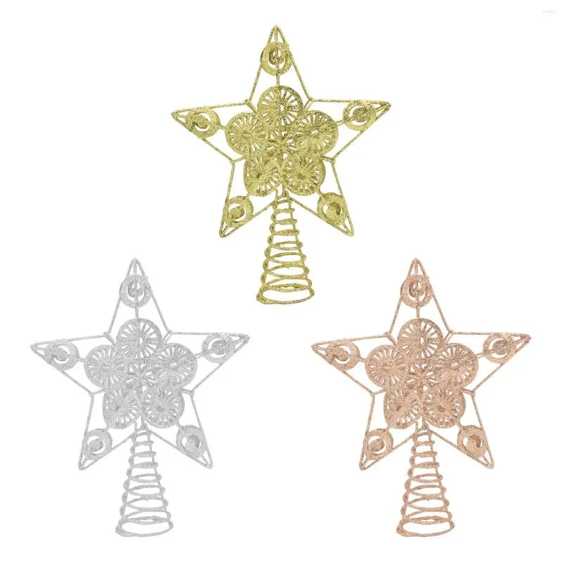 Christmas Decorations Tree Top Star Treetop Glitter For Xmas Desk Decoration