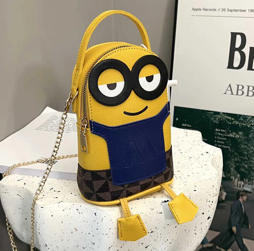 Shoulder Bags Cute Cartoon Character Design Leather Shoulder Bags Women Creative Small Crossbody Hand Bag Chains Clutch Purse Messenger Bag 0216/23