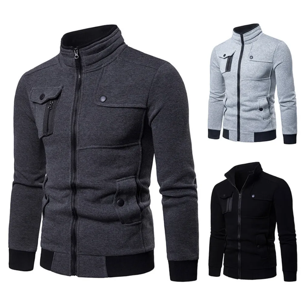 Mens stand collar zip cotton down jacket warm short slim outwear coat hotsell