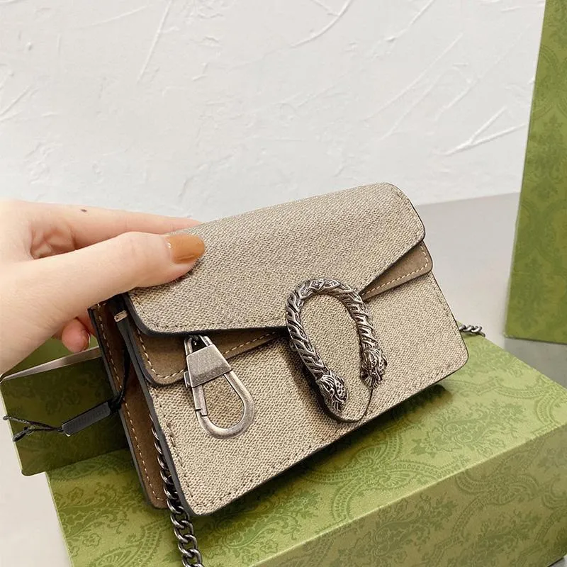 Yeni marka lüks zincir moda omuz çantası kadınlar için ekose çiçek markası cüzdan vintage bayanlar kahverengi deri çanta tasarımcısı toz çantaları kutu