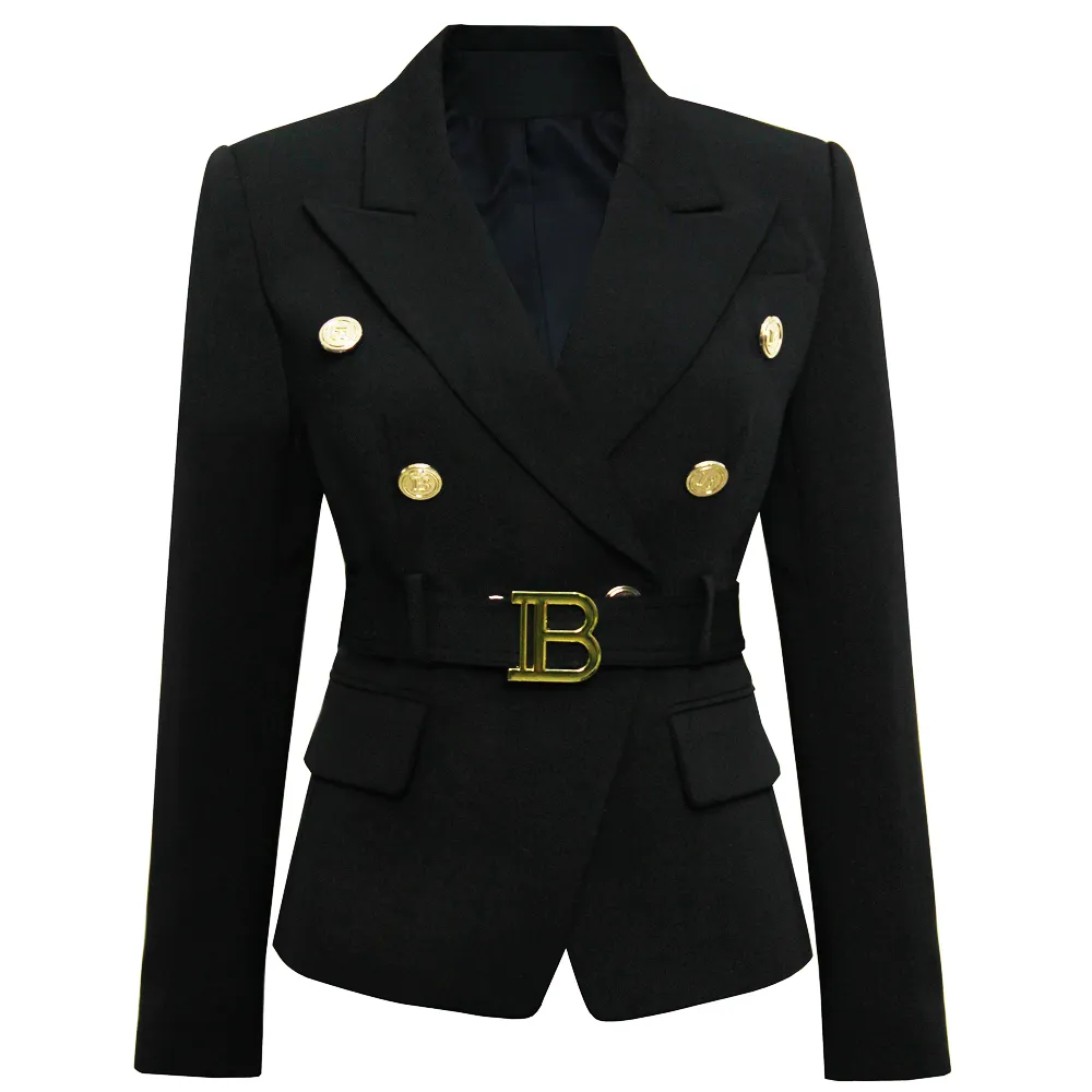 レディーススーツブレザースプリングと秋のファッションスリムフィットシンプルなスーツショートジャケットトップ高品質の女性230216