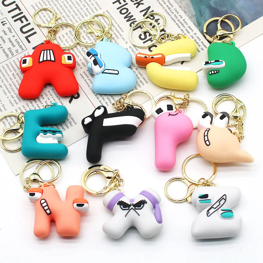 Alphabet Lore Keychains Video Game Party Favors Kids Gift Alphabet PVC  Keychain