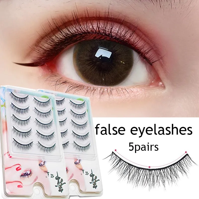 Daily Eye Makeup Lashes Short Fairy False Eyelashes Lash Extension Cross Curling Natural Wispy Big Eyes Fake Eyelashes
