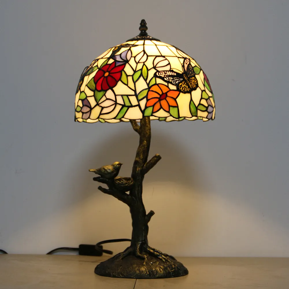 Resin Bird Tiffany Chambre Table Light M￩diterran￩e Salle d'￩tude Antique Reading Desk Light