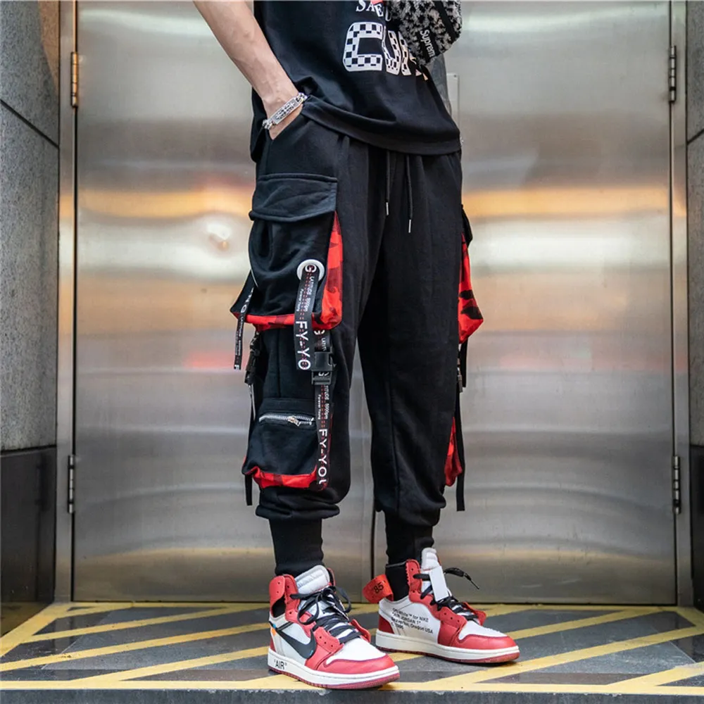 Qnpqyx nowe streetwear Hip Hop Pants Mężczyzn Multi Pockets Cargo Harem Spodnie Casual Male Track Joggers Spodery