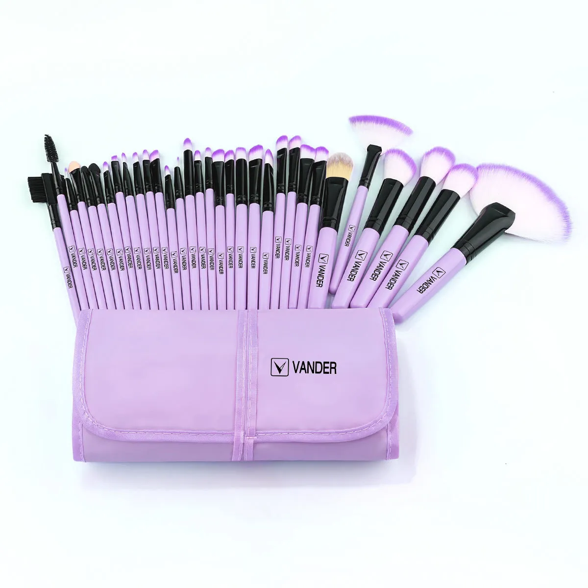 Outils de maquillage 32pcs pinceaux de maquillage violet professionnel de haute qualité cheveux naturels fond de teint cosmétique poudre blush fard à paupières pinceau ensemble 230215