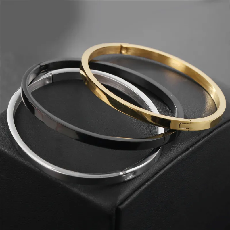 Charme Armbänder Schlangenkette Armband für Frau Edelstahl Männer Schmuck Flache Goldfarbe Wasserdicht Für Frauen 230215