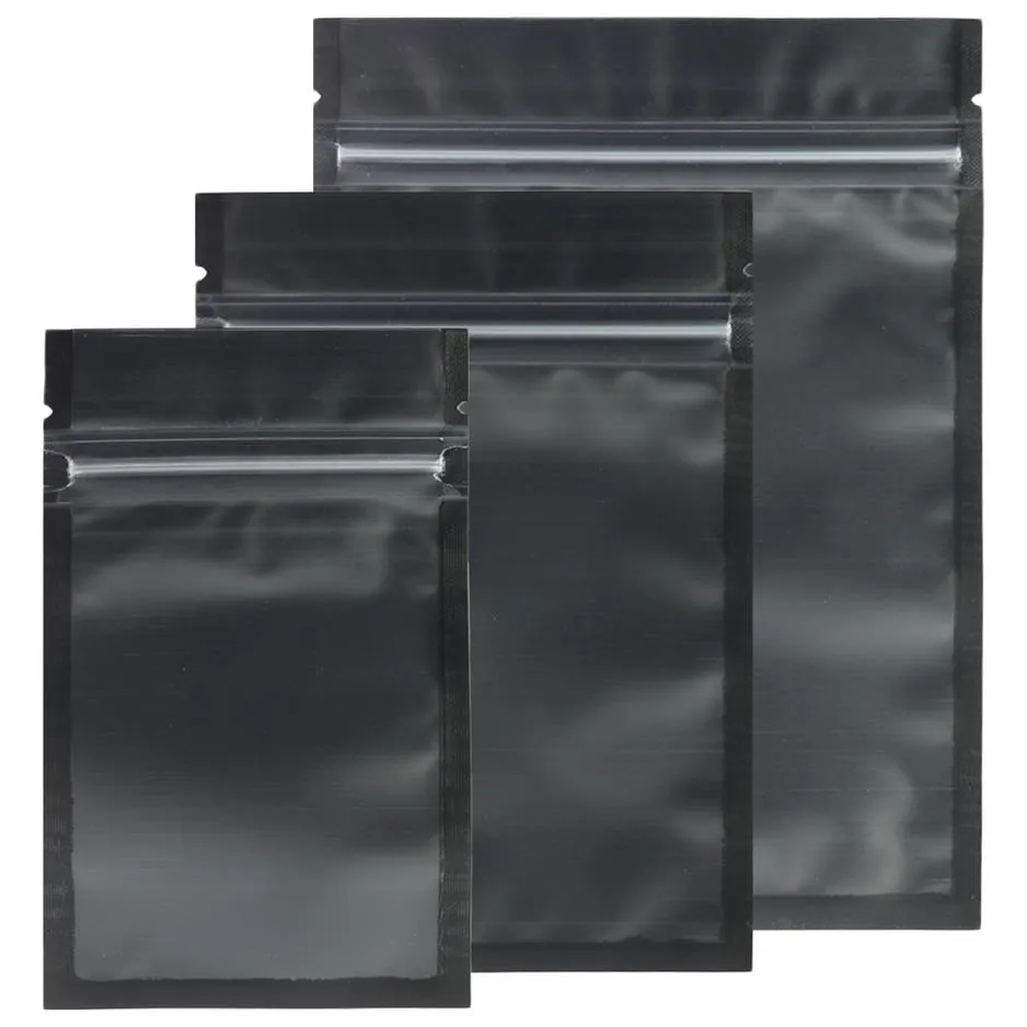 Assorted Sizes Matte Clear Black Black Zip Lock Black Bagss PE