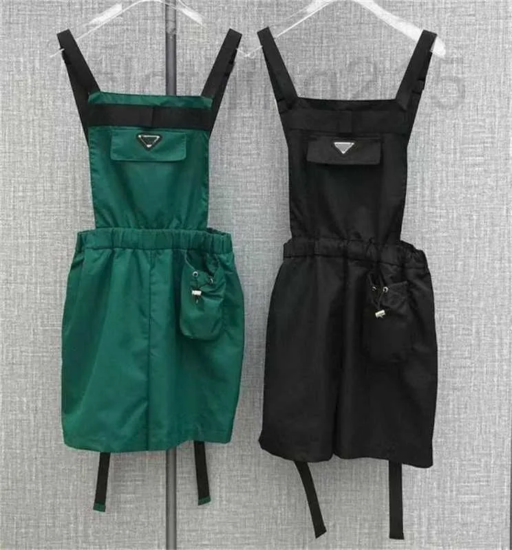 Jumpsuits voor dames rompers Designer Triangle Badge mode Camisole jurk senior riemen nylon elastische taille zak rok casual slijtage acnx