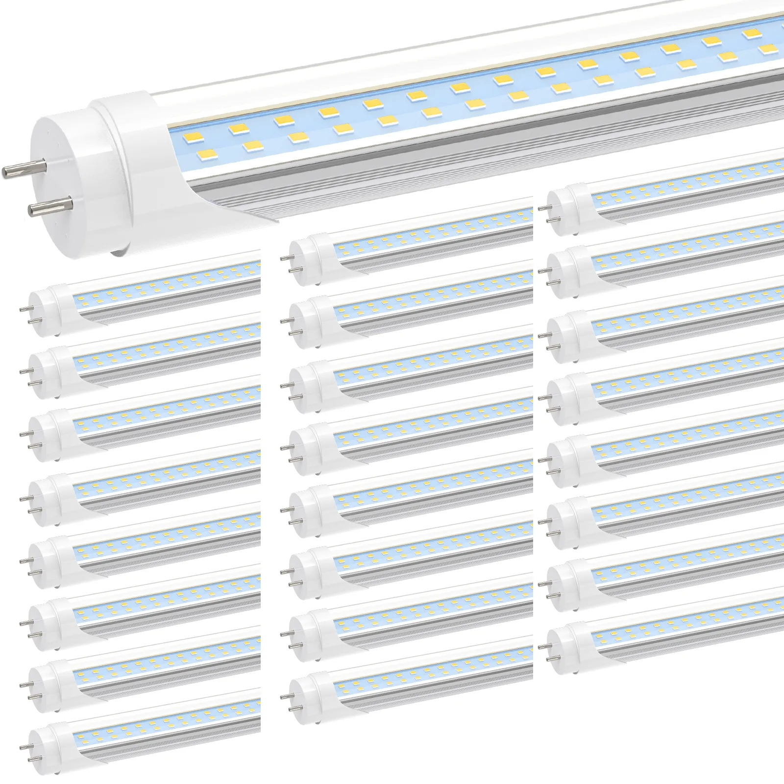 T8 T10 T12 4 feot LED Tip B Tüp Ampulleri, 24W 4ft çift uçlu LED floresan ampuller (65W eşdeğeri), 5000k gün ışığı 3000 lümen, temiz kapak, balast çıkarın