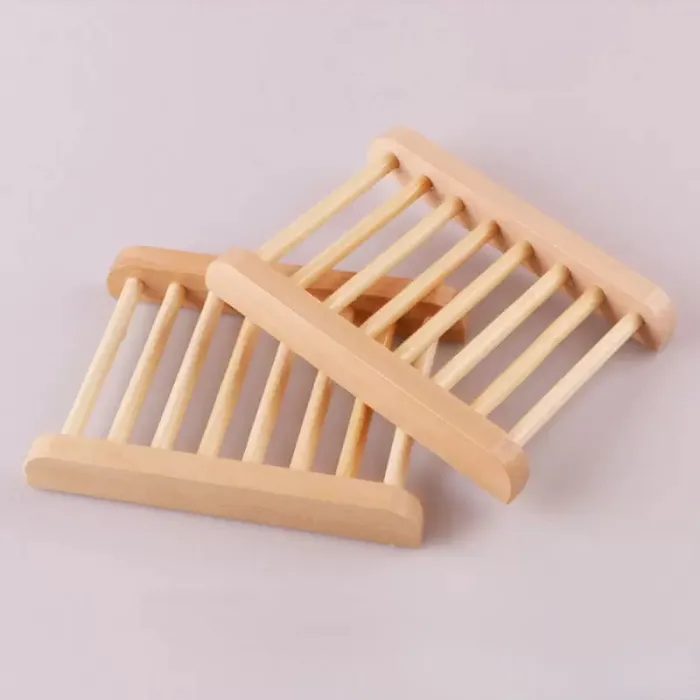 Natural Bamboo Wooden Soap Dishes Wood Soaps Tray Holder Storage Rack Plate Box Container for Bath Shower Bathroom 11.5*9cm HH7-833