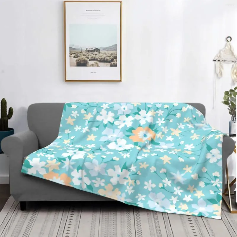 Couvertures Couverture à motif floral sans couture pour canapé Super doux et confortable en peluche en microfibre moelleux léger et chaud Jeté de lit 60 "x 50"