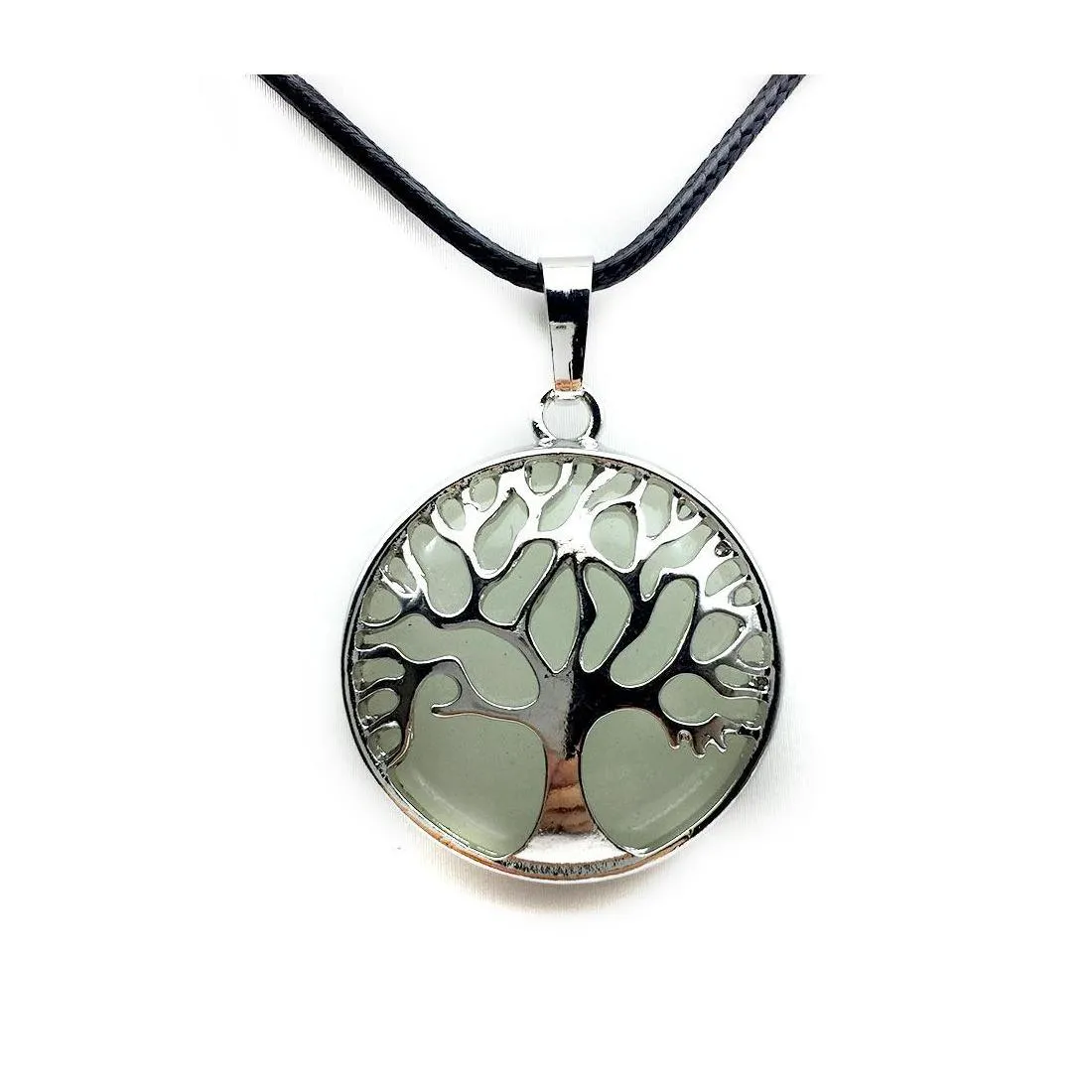 Pendentif Colliers Arbre De Vie Reiki Guérison Pierre Naturelle Collier Chakra Améthyste Rose Cristal Corde Chaîne Femmes Bijoux Drop Deliv Dhzp8