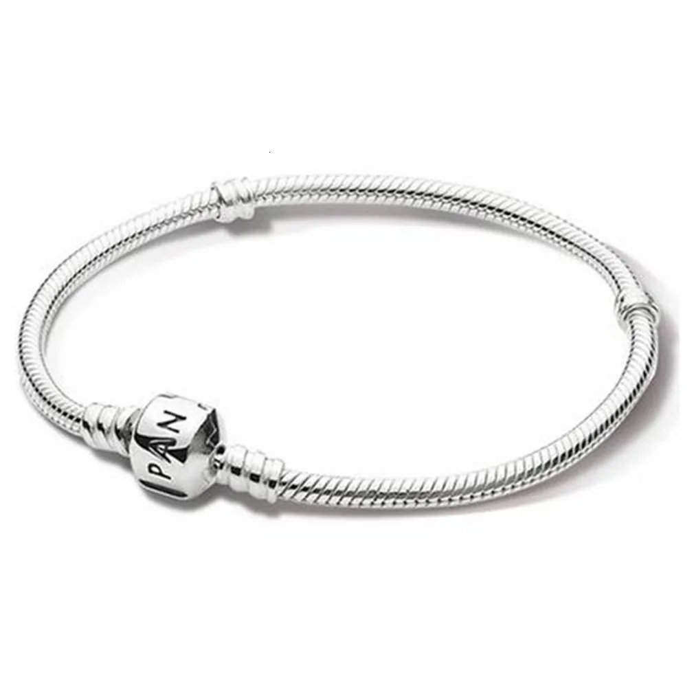 Bracelets porte-bonheur certificat 100% Original 925 argent Sterling serpent chaîne bracelet à bricoler soi-même pour les femmes cadeau 925 bijoux LHB925 230215