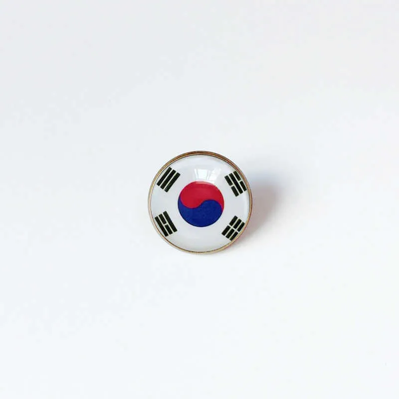 Partys Sydkorea National Flag Brosch World Cup Football Brosch High Class Banket Party Gift Decoration Crystal Commemorative Metal Badge