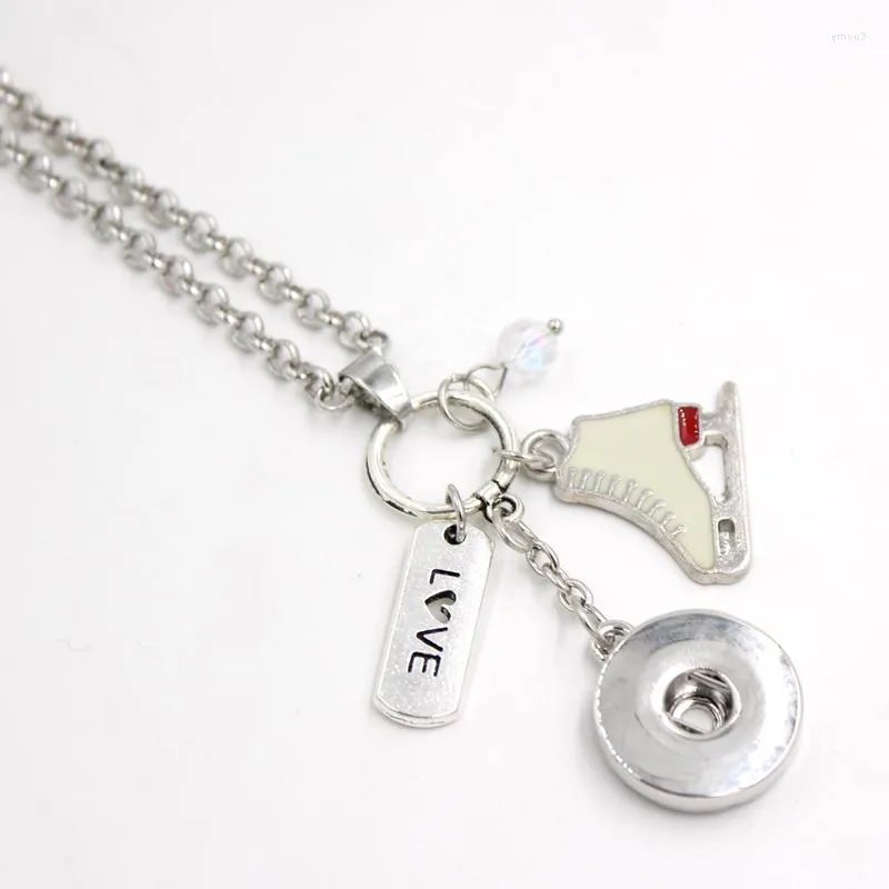 Pendant Necklaces 10pcs Wholesale 18mm Snap Jewelry Skate Necklace Gifts Skater Gift Bijoux