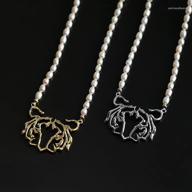 Pendant Necklaces Pearl Tiger Necklace European And American Simple Personality Animal