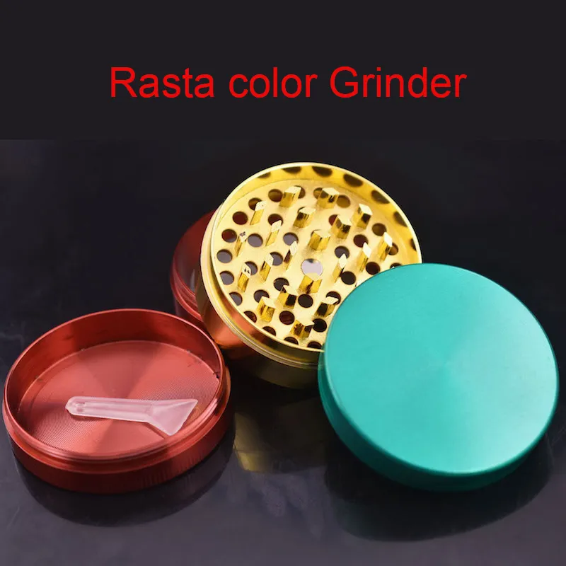 도매 50mm 4layer rasta 최신 화려한 허브 스파이스 크러셔 그라인더 흡연을위한 아연 합금 금속 맞춤 담배 그라인더