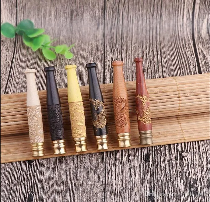 Smoking Pipes Small Wood Carving Smoke Nozzle Mini Solid Wood Circulating Smoke Nozzle Filter