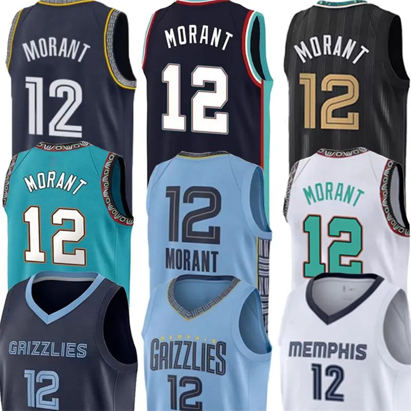 Men Kids 12 Ja Morant Basketball Jerseys MEM Grizzlie Retro Mens New Season City Jersey