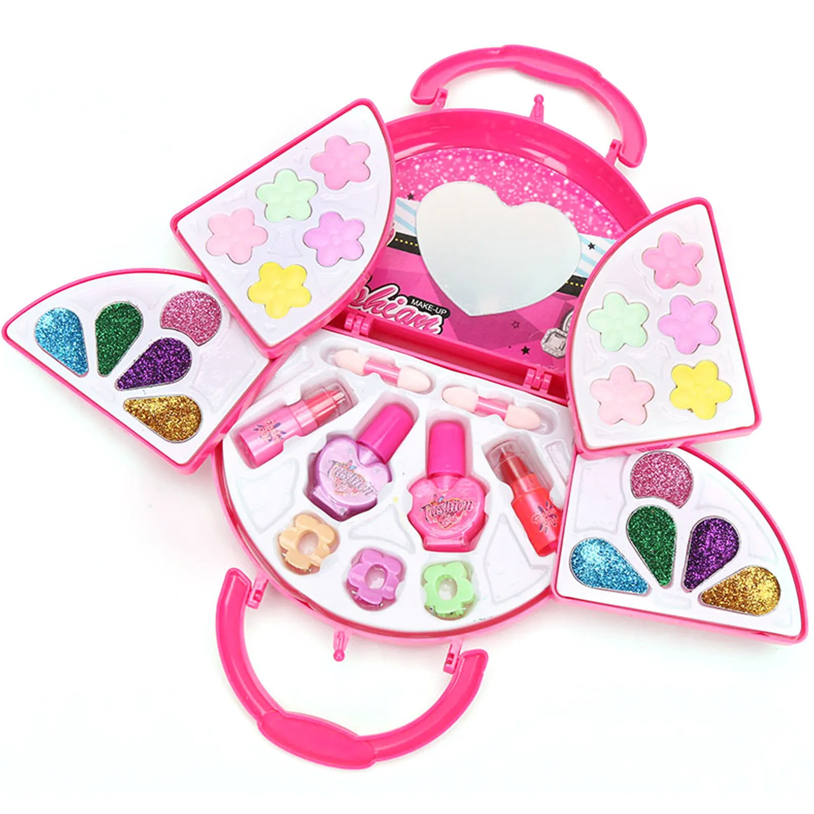 Beauty Fashion 30PCS Kit trucco per bambini Cosmetici lavabili Giochi di imitazione Set con borsetta per bambini Toddlers Girls Birthday Xmas Year Gift 230216