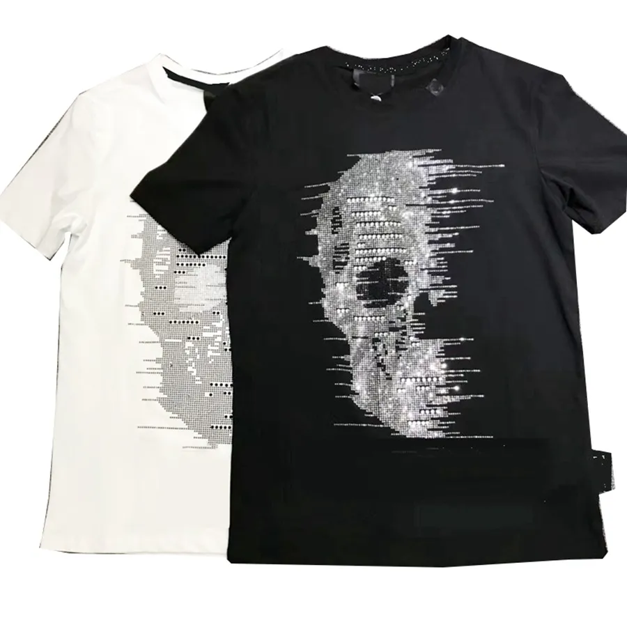 2023 mode t-shirt herr designer tshirts märkeskläder strass skull herr tshirts klassiska högkvalitativa hiphop streetwear t-shirt lediga t-shirts pb #CH106