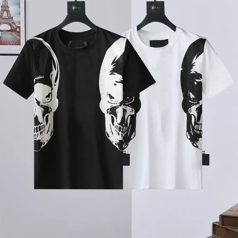 2023 mode t-shirt mens designer t-shirts strass schedel mannen t-shirts klassieke hoge kwaliteit hiphop streetwear tshirt casual top tees pb m-xxxl #shopee98
