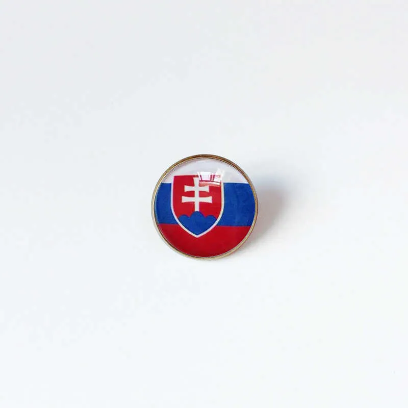 Partys Slovakia National Flag Brosch World Cup Football Brosch High Class Banquet Party Gift Decoration Crystal Commemorative Metal Badge