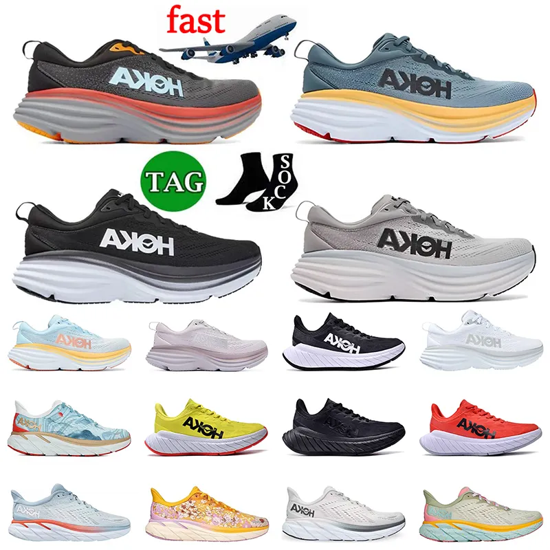 Outdoor Hoka ONE Running Shoes Hokas Bondi 8 Sports Trainers Anthracite ...