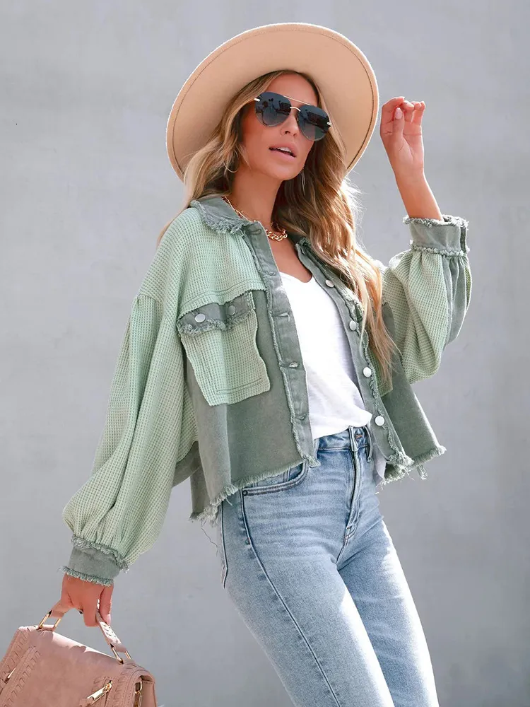 Women's BabYoung Vintage Fashion Jacket Coat Female Clothing Pockets Tassel Oversize Jackets For Women Buttons 2023 Spring Tops Sale 230215