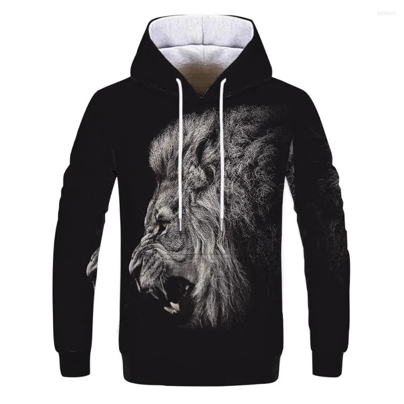 Herr hoodies Animal Lion Print Hoodie 3D Printing 2023 Brand Fashion Sportwear Street