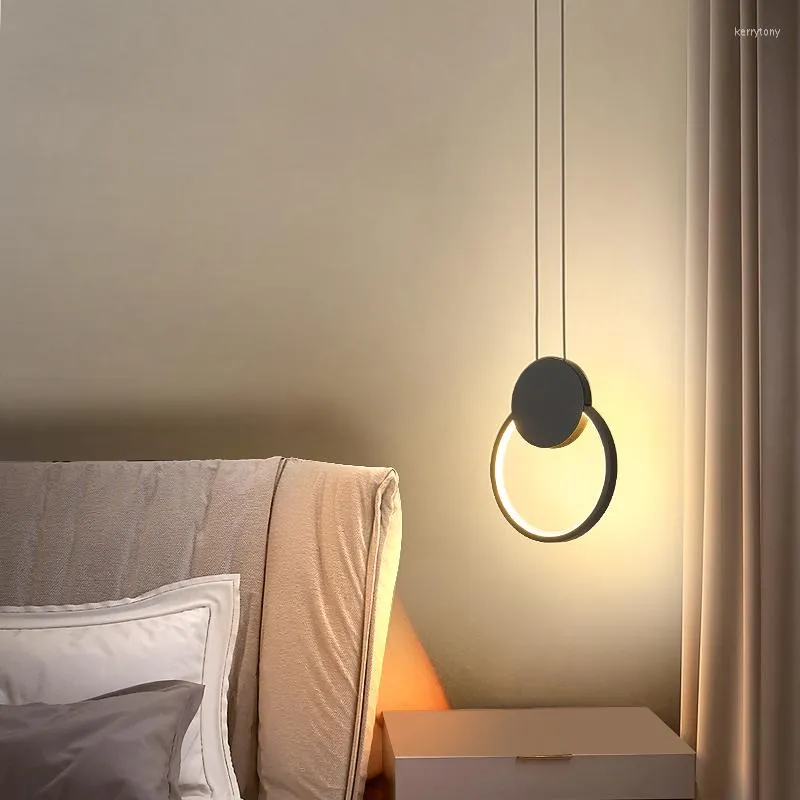 Chandeliers Modern Led Chandelier Light For Bedroom Bedside Kitchen Bar Home Deco Fixtures Black/White Color Lustres De TechoCD