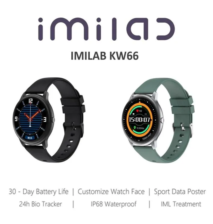 IMILAB KW66 Smart Watch Men 128inch Screen Bluetooth SmartWatch Heart Rate Spo2 Fitness Tracker IP68 Sports Watches Women Wearabl1619798