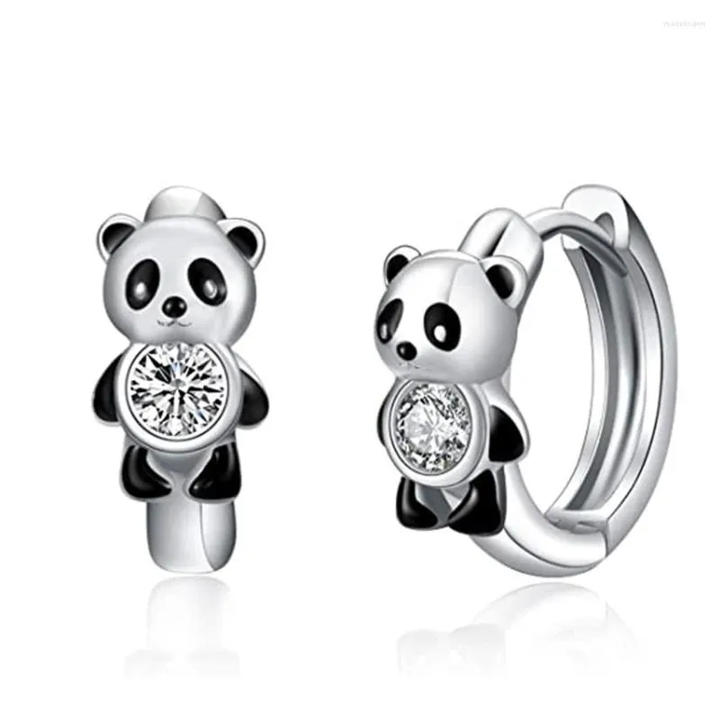 Orecchini con perno Moda carino zircone trasparente a forma di panda orecchino penetrante per le donne ragazze matrimonio compleanno gioielli pendientes Eh1860