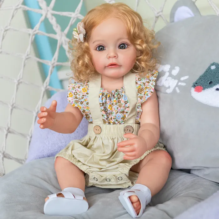 Puppen NPK 55CM Ganzkörper-Silikon-Reborn-Kleinkind-Mädchen Prinzessin SueSue Handdetaillierte Bemalung mit verwurzeltem Haar, wasserdichtes Spielzeug für Mädchen 230216